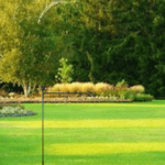 Durable steel garden flag holder in outdoor use