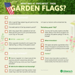 "An infographic answering frequently asked questions about seasonal flag materials, care, and storage. Seasonal Flags and House Flags."